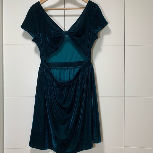 teal, velvet open-back dress ✨ - Picture 4 of 6
